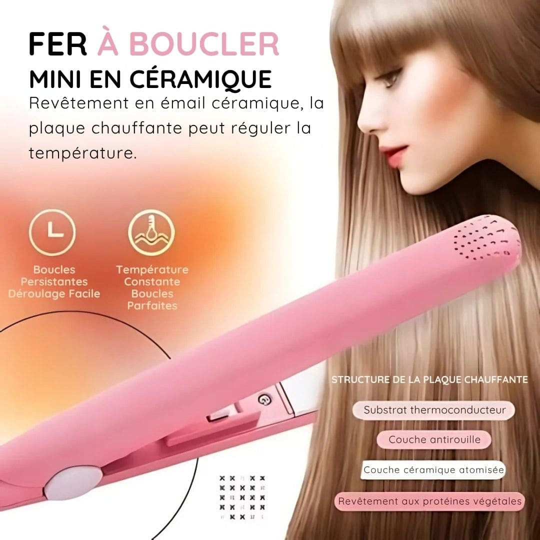 GlamCurl™ – Mini Fer à Lisser & Boucler 2-en-1