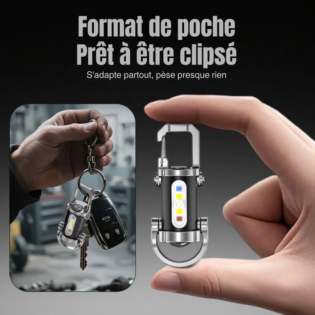 LumiClip™ – Lampe de poche rechargeable et portable porte-clés