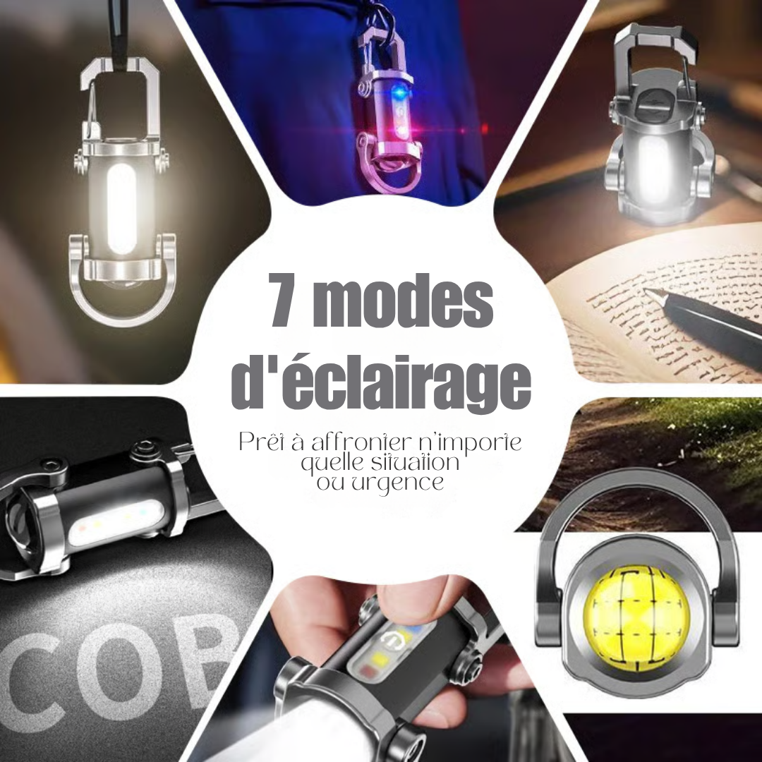 LumiClip™ – Lampe de poche rechargeable et portable porte-clés
