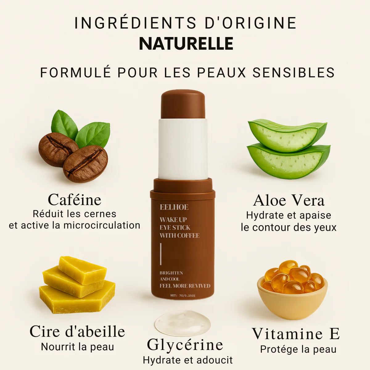 Caférise™ – Stick anti-cernes à la caféine