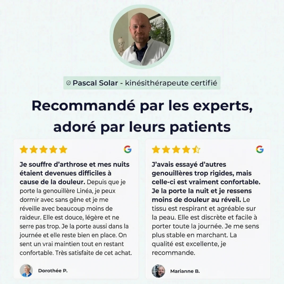 Linea - Soulagement Immédiat de vos Douleurs de Genou, Garanti