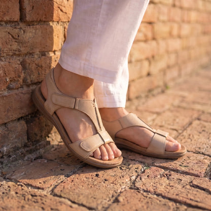 Lyria™ - Sandales ouvertes en cuir à confort orthopédique