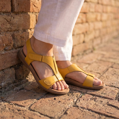 Lyria™ - Sandales ouvertes en cuir à confort orthopédique