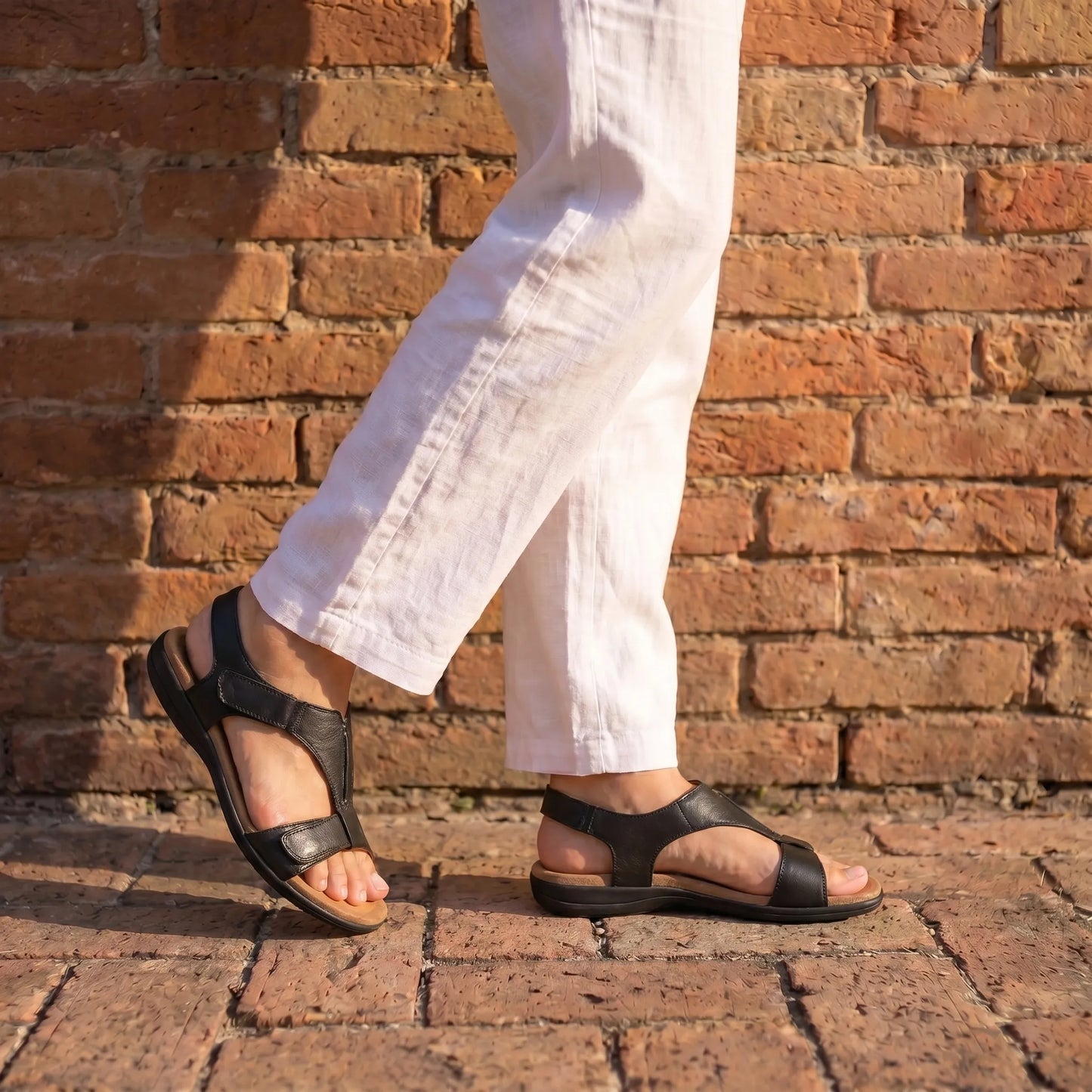Lyria™ - Sandales ouvertes en cuir à confort orthopédique