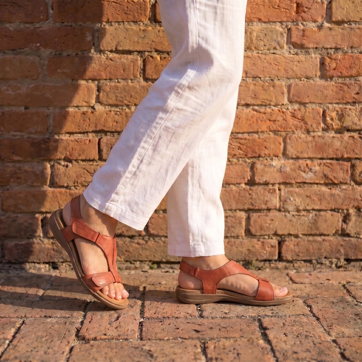 Lyria™ - Sandales ouvertes en cuir à confort orthopédique