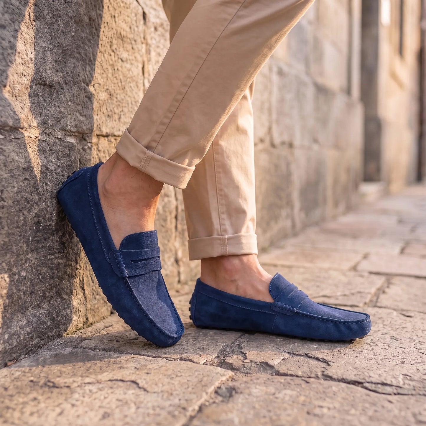 Rivéa™ - Mocassins en daim à confort orthopédique pour homme