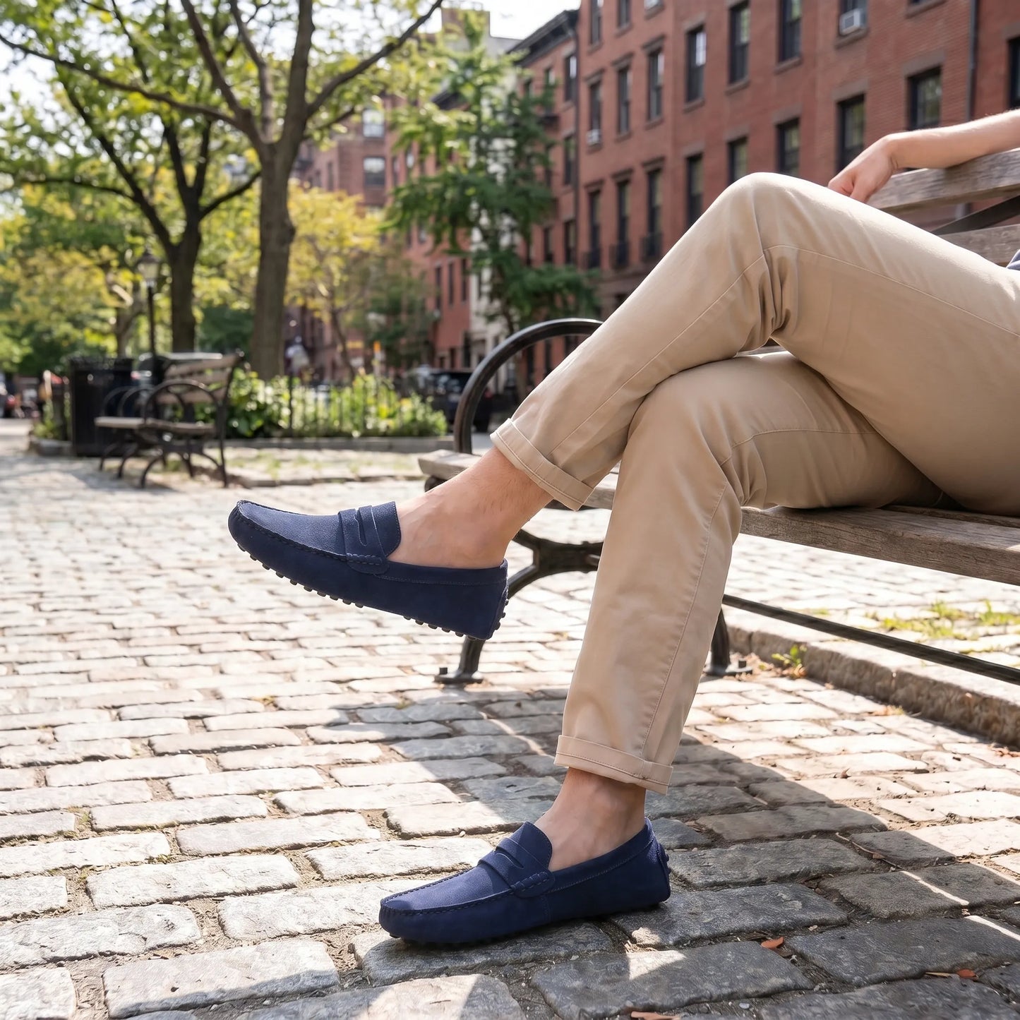 Rivéa™ - Mocassins en daim à confort orthopédique pour homme