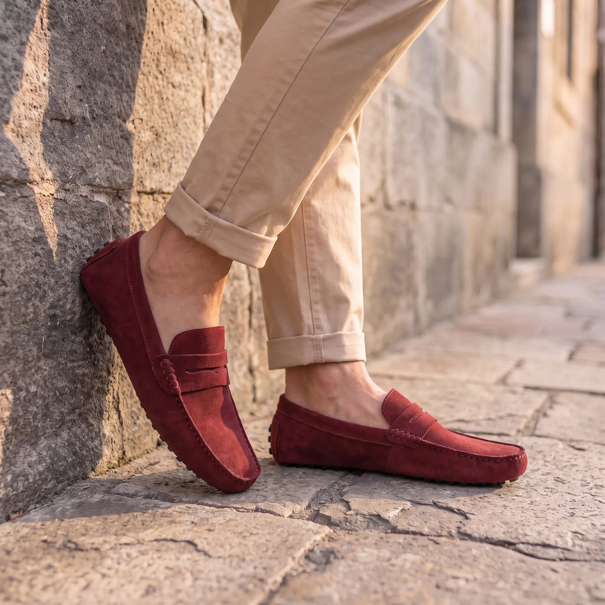 Rivéa™ - Mocassins en daim à confort orthopédique pour homme