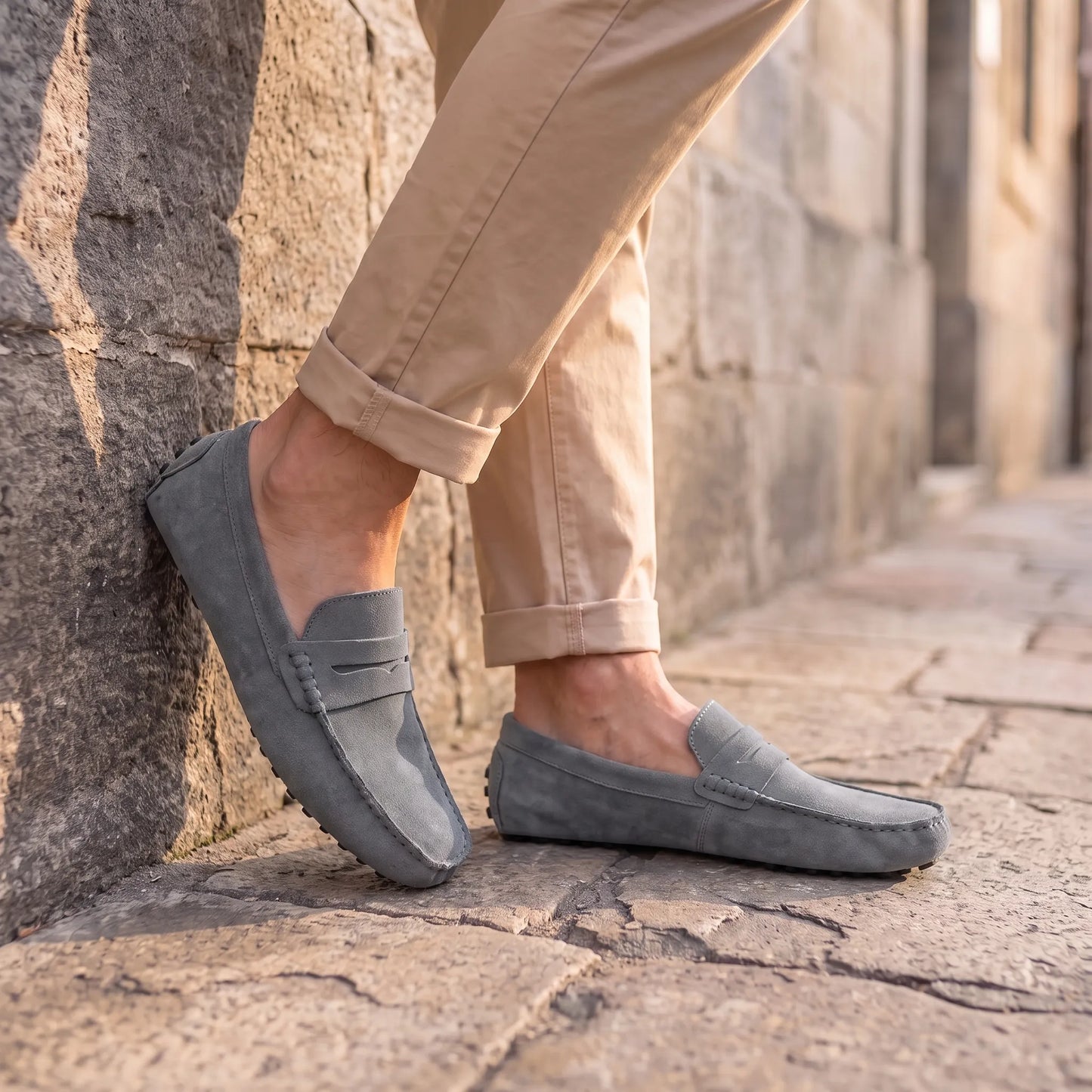 Rivéa™ - Mocassins en daim à confort orthopédique pour homme
