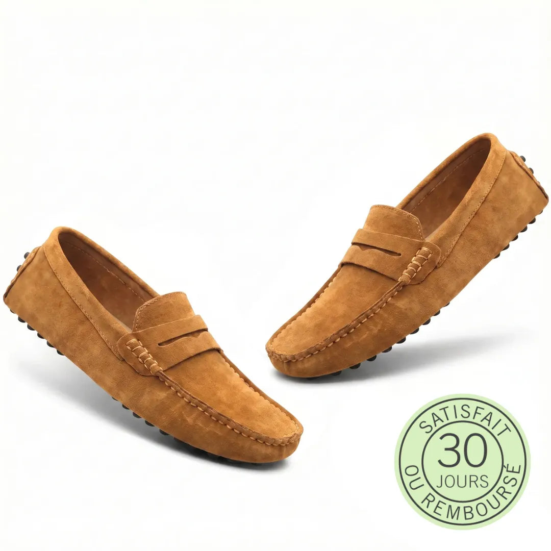 Rivéa™ - Mocassins en daim à confort orthopédique pour homme