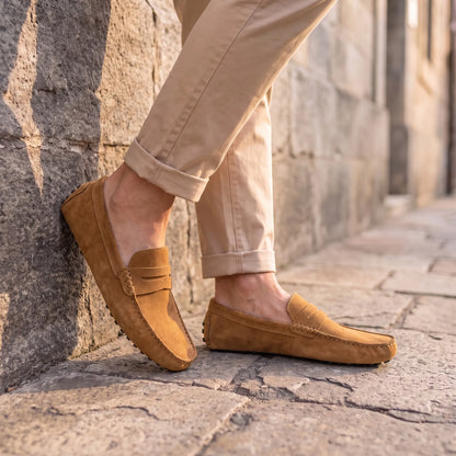Rivéa™ - Mocassins en daim à confort orthopédique pour homme