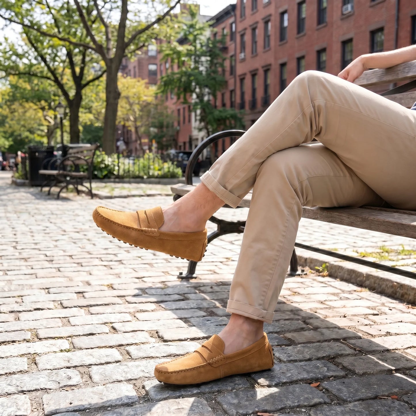 Rivéa™ - Mocassins en daim à confort orthopédique pour homme