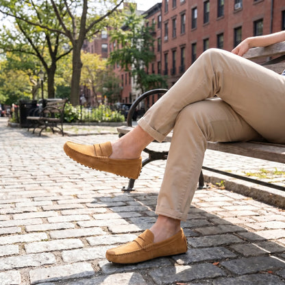 Rivéa™ - Mocassins en daim à confort orthopédique pour homme