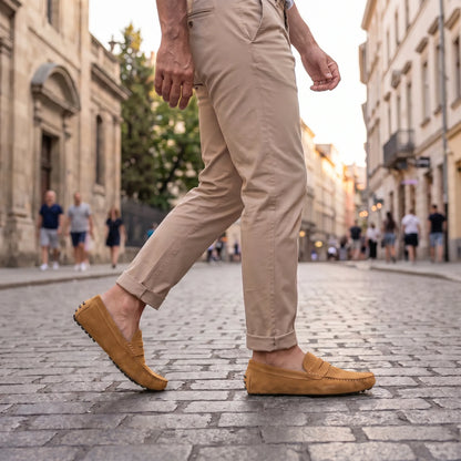 Rivéa™ - Mocassins en daim à confort orthopédique pour homme