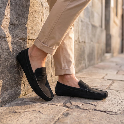 Rivéa™ - Mocassins en daim à confort orthopédique pour homme
