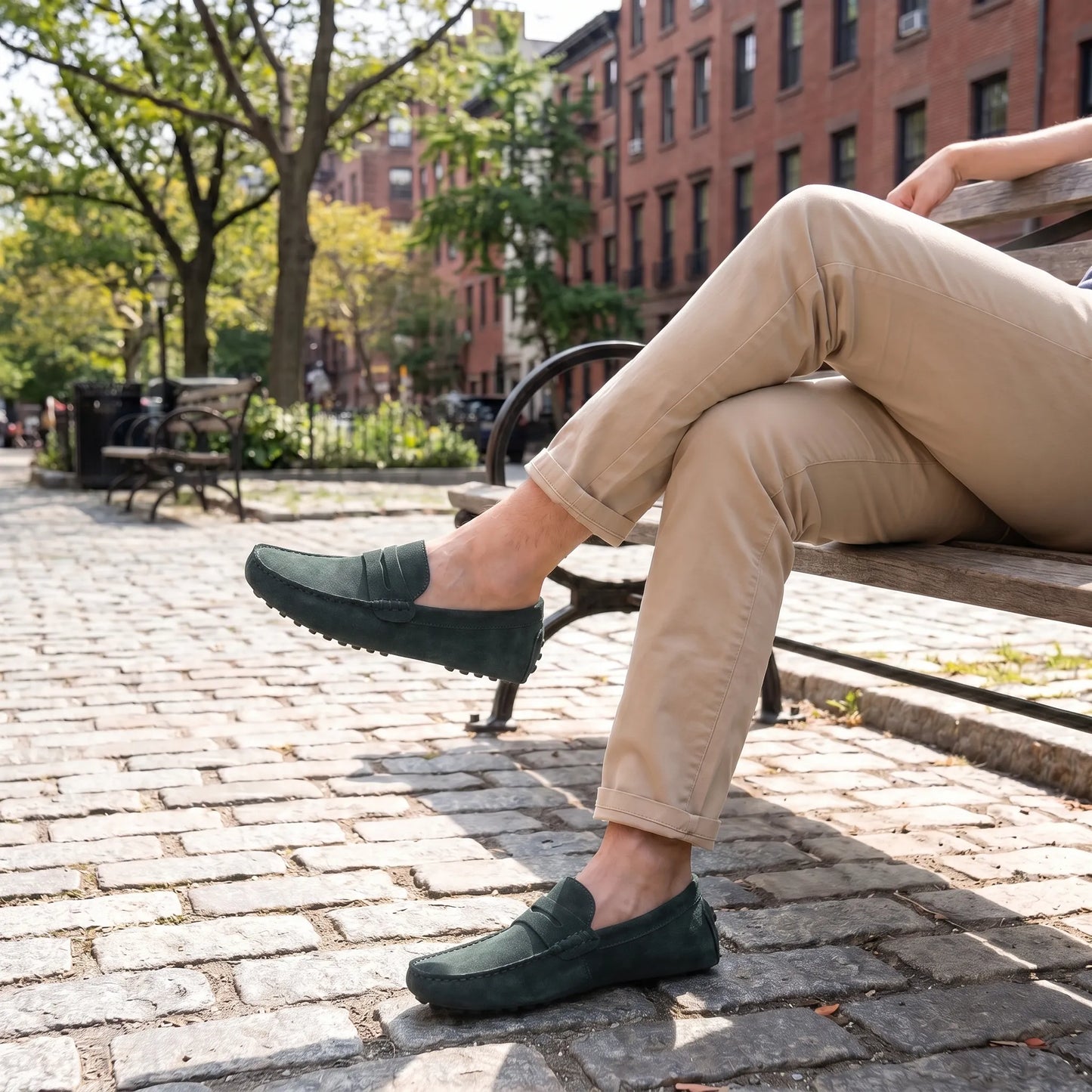 Rivéa™ - Mocassins en daim à confort orthopédique pour homme