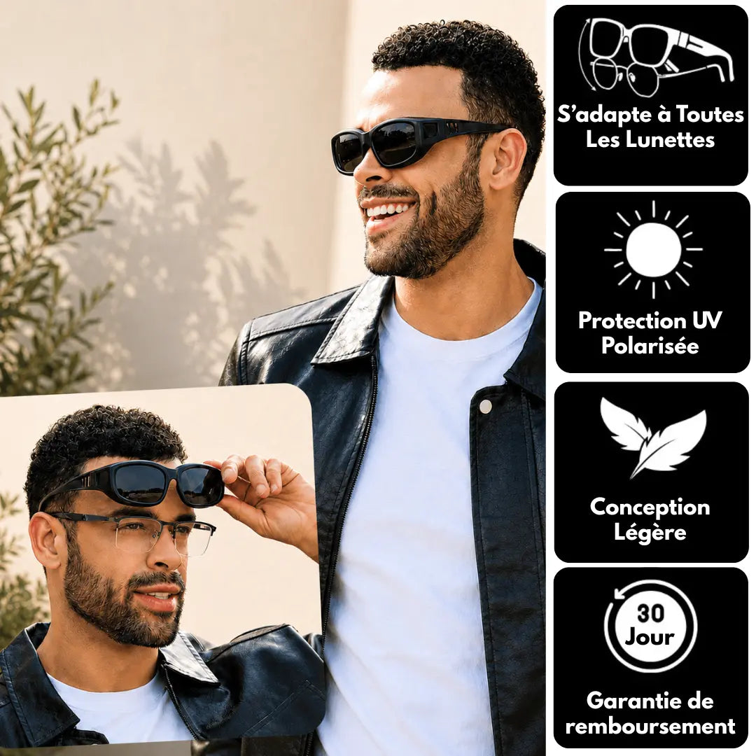 Sur-lunettes polarisées homme