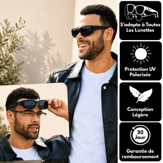 Sur-lunettes polarisées homme